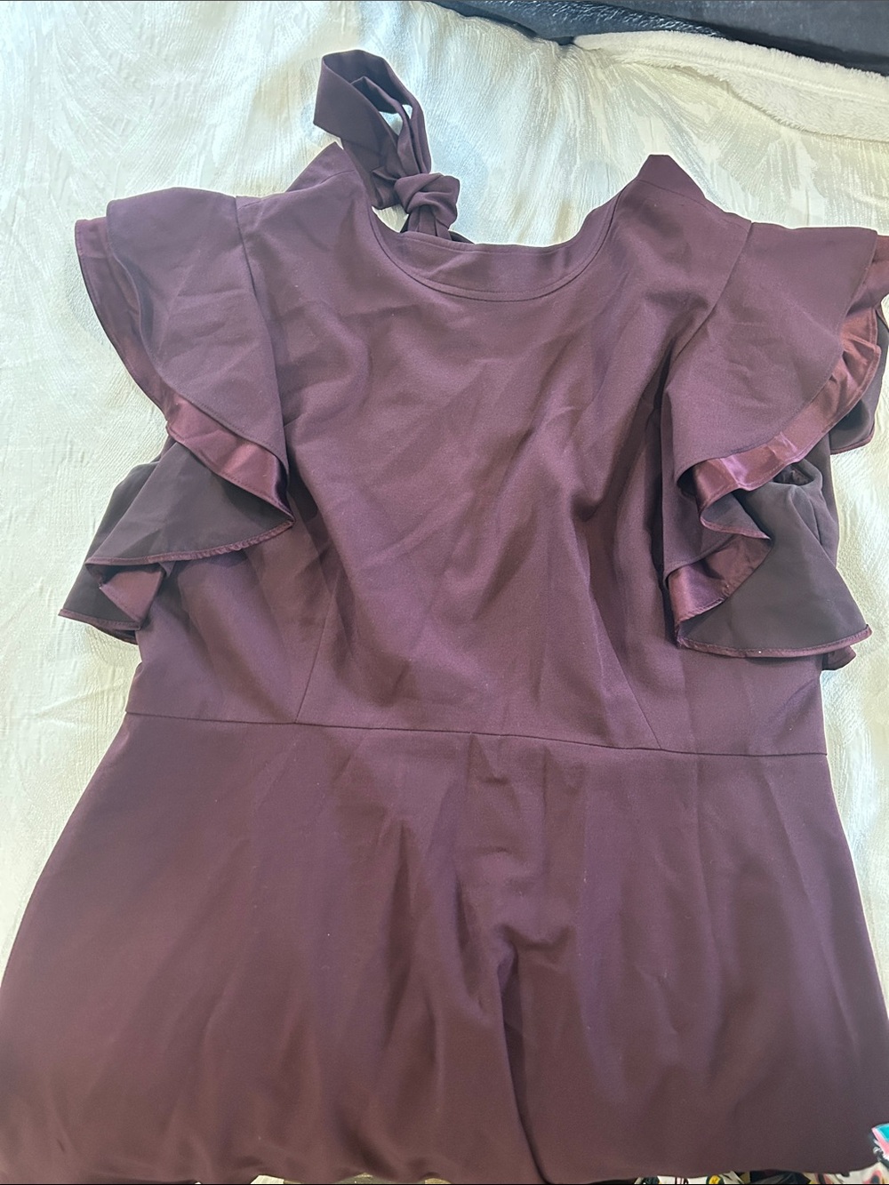 Chelsea28 Plum Ruffled Mini Dress